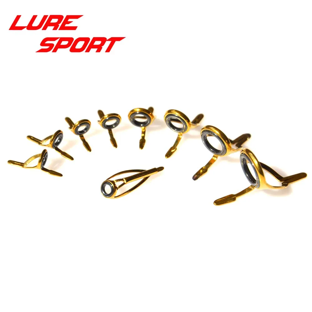 Комплект направляющих LureSport KW guide MN Top 9 шт. Золотая стальная рама стержень с