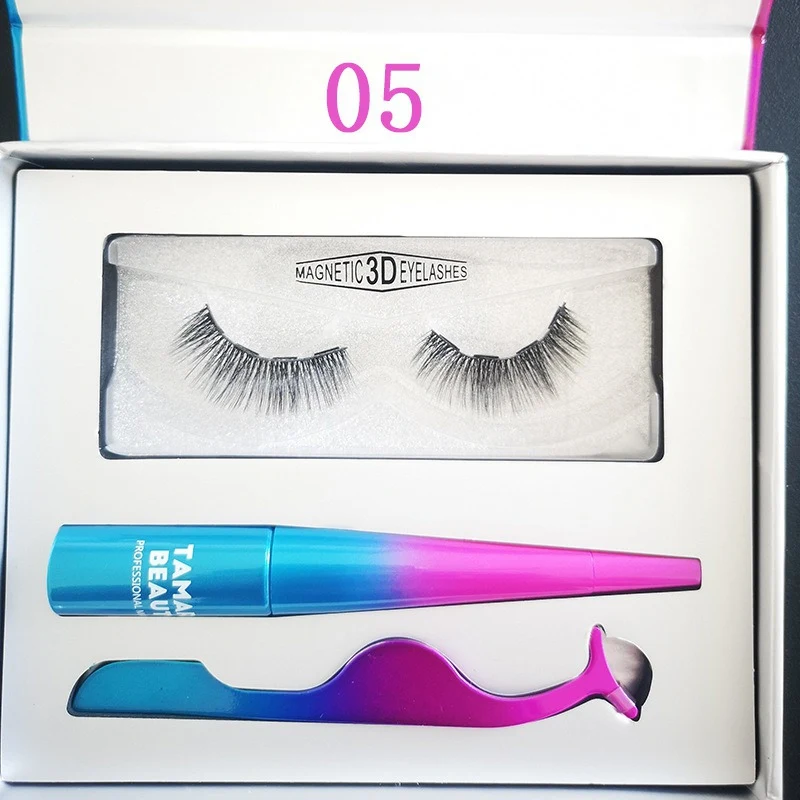 Beauty Magnetic False Eyelashes Tweezers Kit Eye Makeup Set Eyeliner Liquid
