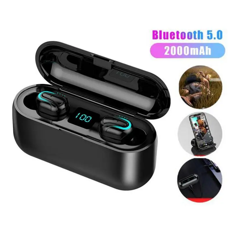 New Waterproof 8D Surround Sound Bluetooth 5 0 Earphone LED Battery Capacity Display Portable Wireless Headset Accessories