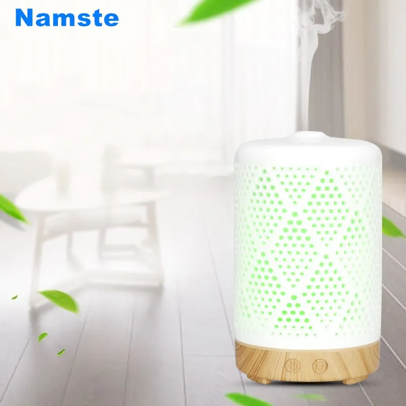 NMT 214 100ml Ceramic Humidifier Essential Oil Aroma Diffuser With LED Light Air Purifier Hollow Valentine's Gift Dropshipping