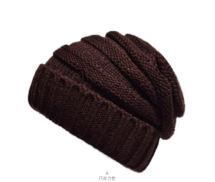 Dark brown Черные однотонные брендовые зимние шапки для мужчин и женщин вязаные шапочки шапка Warm капот теплая Повседневная шапка мужские уличные чулки для лыжников шапки - Цвет: Dark brown