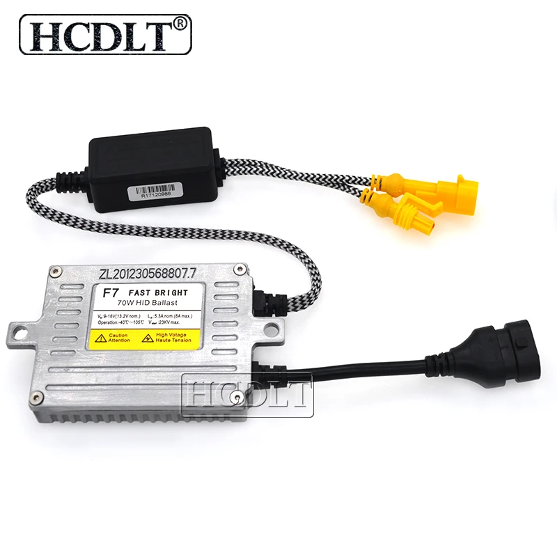 HCDLT 12V Reator Xenon 70W DLT F7 Fast Bright Quick Start Slim HID Ballast Ignition Block For H1 H3 H7 H11 Car Headlight Bulb Kit
