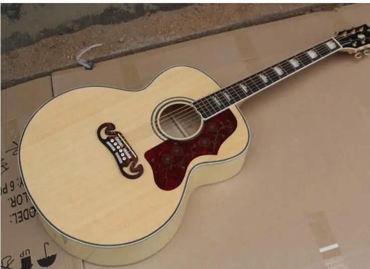 

Free shipping High Quality Chinese Factory Custom New Solid Spruce Top Natural Wood 200 Acoustic Guitar 01 Acoustic Guitar