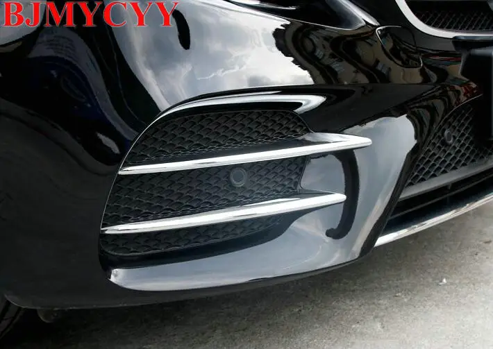 BJMYCYY для mercedes benz E Class W213 автомобильный-Стайлинг ABS Хромированная передняя противотуманная фара Накладка аксессуары набор из 4 шт