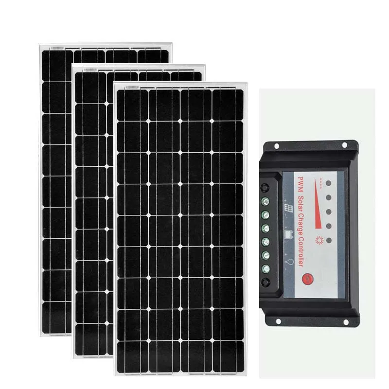 Solar Kit 100w 200w 300w Solar Panel 100w 12v Solar Charge Controller 12v/24v 30A Solar Battery Home Caravan Car Camping Rv LED