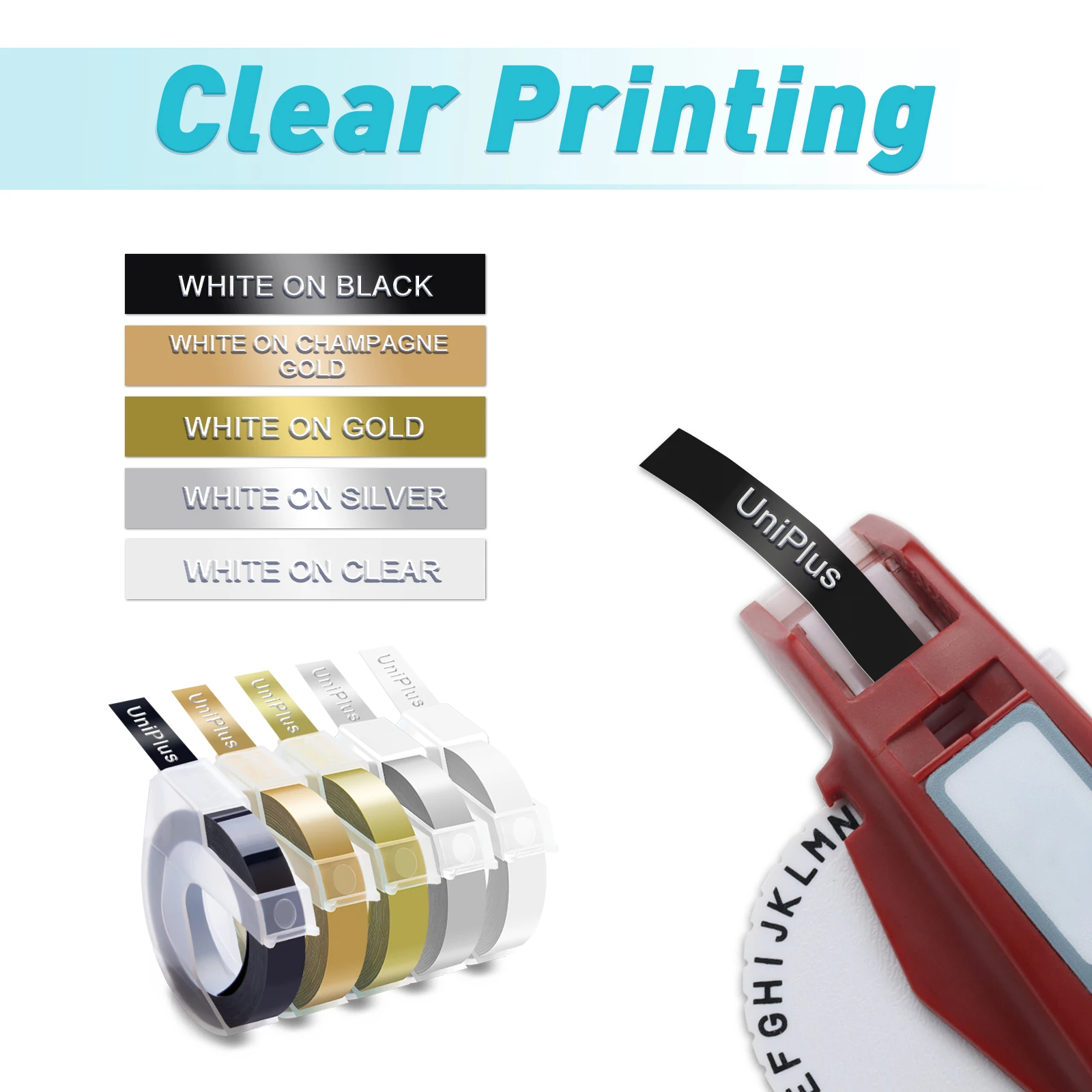 Fitas de Etiquetas Impressora para Motex Uniplus Caber Dymo Multi Cores Gravando Rotulagem Fabricante Faça Você Mesmo Carta E101 Impressora Etiqueta 10pk 3d - Imagem 4