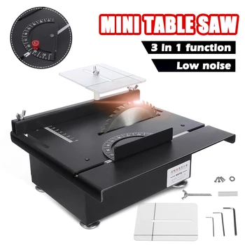 

Mini Electric Table Saw Woodworking Bench Saw Grinder Handmade Hobby Model Crafts Cutting Tool with Power Circular Saw Blade