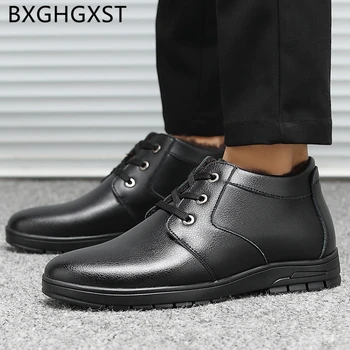 

winter boots men designer shoes Genuine leather shoes men ankle boots luxury brand snow boots men casual shoes zapatillas hombre