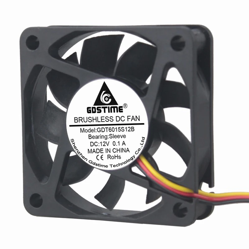 50 штук в партии Gdstime DC 12V 3Pin 6015s 6 см 60 мм 60x60x15 Бесщеточный вентилятор