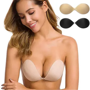 

Sexy Lingerie Women Silicone Invisible bralette Self-Adhesive Push Up Backless Strapless Plus Size Front Closure Bra Intimates