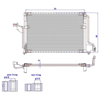 

OE 1850057 1850055 1850074 09118897 Condenser, air conditioning(Air Conditioning, universal) For OPEL ASTRA / ZAFIRA