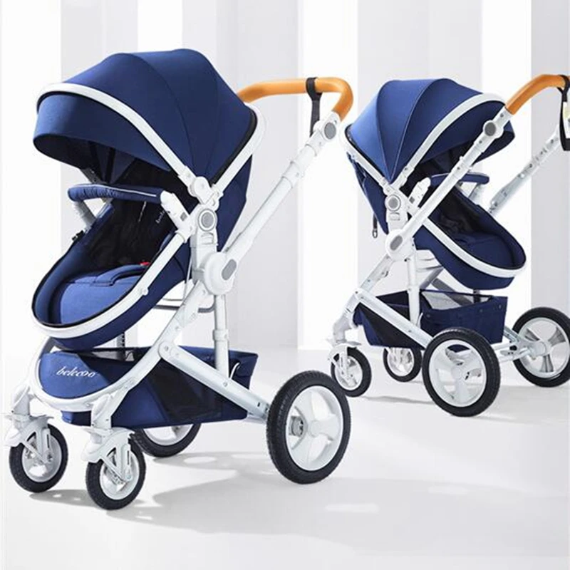 

High Landscape Adjustable Luxury Baby Stroller 3 in 1 Portable Reversible Stroller Hot Mom Pink Stroller Travel Pram Pushchair