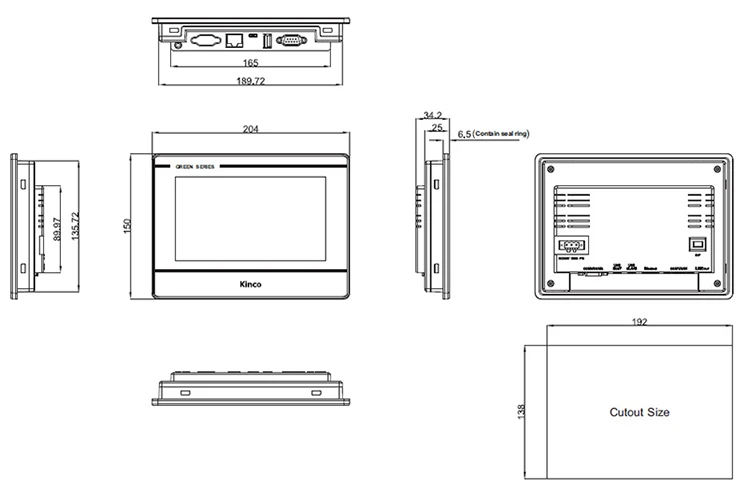 7 ''дюймовый Kinco GL070 GL070E HMI Сенсорный экран 800*480 Ethernet порт интерфейс человека машина Сенсорная панель RS232 RS422 RS485 interf