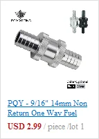 PQY-1/" 12 мм безвозвратный односторонний топливный обратный клапан алюминиевый сплав бензин дизель PQY-FCV12