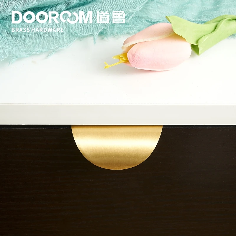 Ручки для мебели Dooroom из латуни в форме листа золотые ручки шкафа комода дверного ящика обуви|Ручки шкафа| |