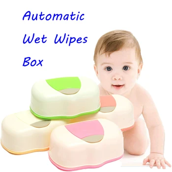 

Wet Tissue Box Plastic Automatic Case Baby Wipes Press Automatic Design Home Convenient Tissue Holder Accessories Random Color