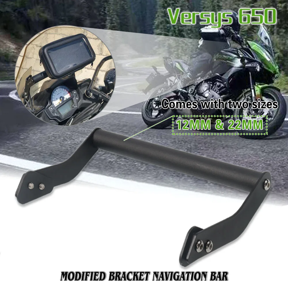 

For KAWASAKI Versys 650 KLE 650 Versys650 Motorcycle Front Stand Holder Smartphone Navigation Bar Mobile Phone Bracket GPS