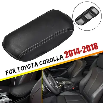 

Car Front Center Console Armrest Box Cover Microfiber Black Leather For Toyota Corolla 2014 2015 2016 2017 2018 Armrest Cover
