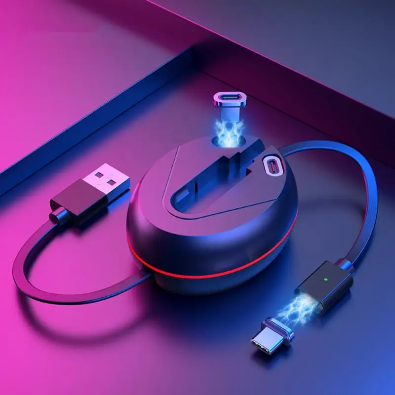 

Magnetic Absorption Nano Data Cable Three In One Fast Charging Mobile Phone Charging Cable Retractable Data Cable Charging Cable