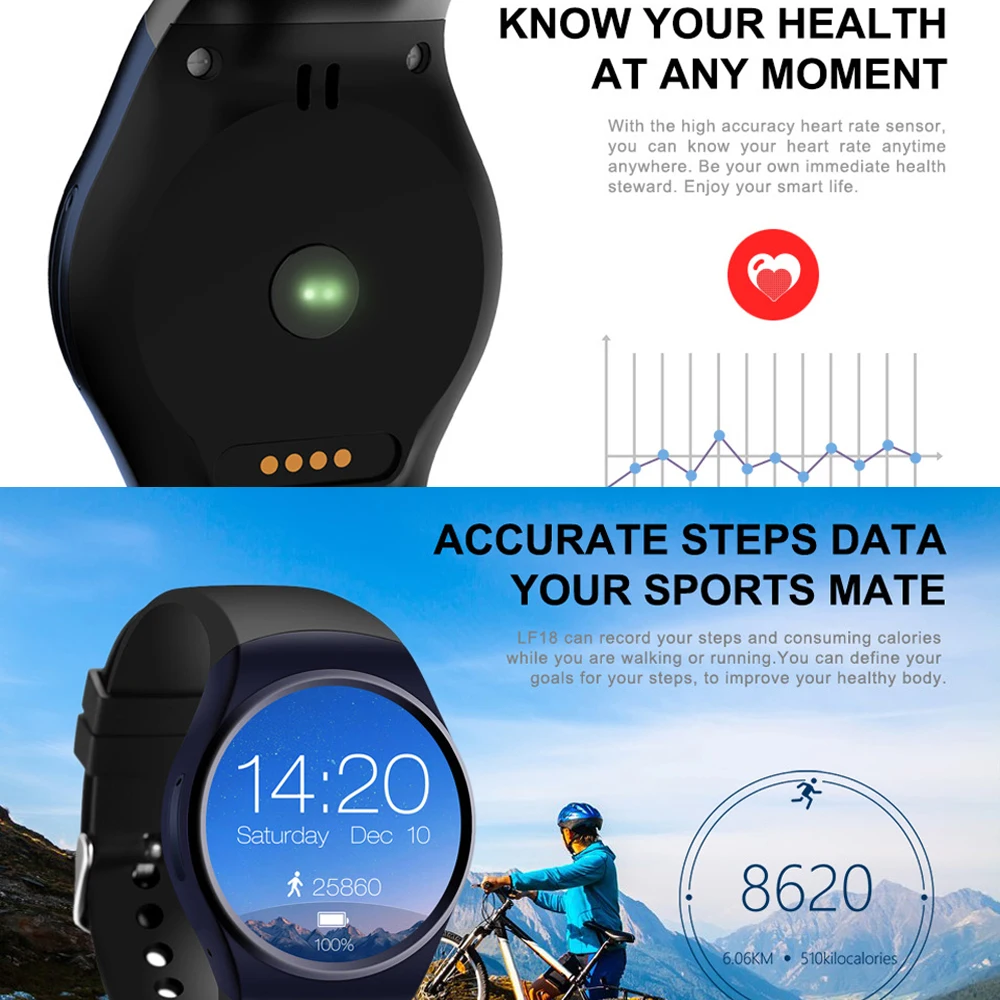 OMG! KW18 Bluetooth Смарт часы полный экран Поддержка SIM TF карты Smartwatch телефон сердечного ритма для apple gear s2 huawei xiaomi