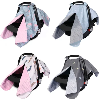 

Fashion Newborn Baby Girls Soft Blanket Cover Safety Stroller Seat Canopy Nursing Cover Bow Multi-use Blanket Cover
