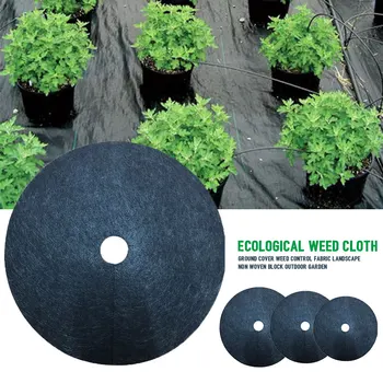 

10pcs Tree Round Mulch Ground Cover Orchard Degradable Barrier Mat Block Weed Control Fabric Non Woven Outdoor Garden Landscape