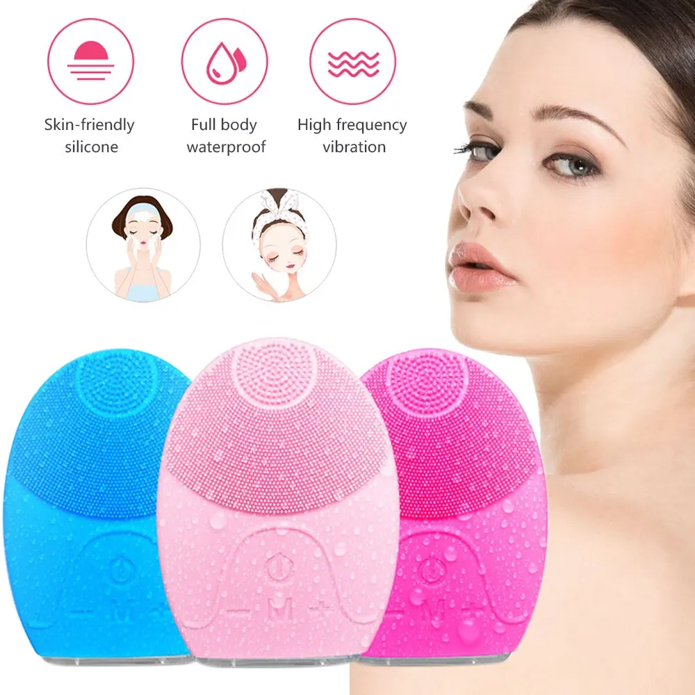

Electric Mini Facial Cleansing Massager Brush For Wash Face Cleanser Machine Deep Clean Silicone Cleaner Massage Device Tools