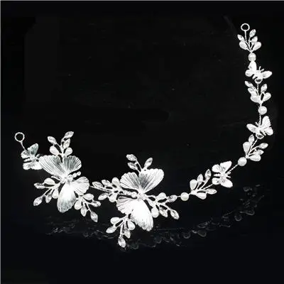 Butterfly Silver Металлическая Бабочка Свадебная Тиара ободки для волос ювелирные изделия Аксессуары для женщин головной убор для выпускного вечера невесты украшения на голову - Окраска металла: Butterfly Silver