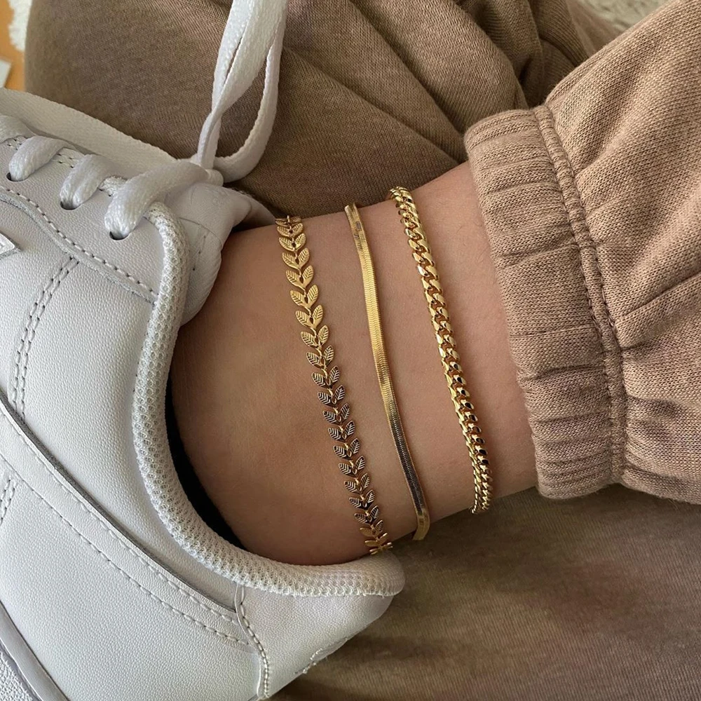 Multi-layer Chain Anklet Female Bohemian Exquisite Snake Chain Women Ankle Bracelet Jewelry Multi-layer Chain Anklet Female Bohemian Exquisite Snake Chain Women Ankle Bracelet Jewelry