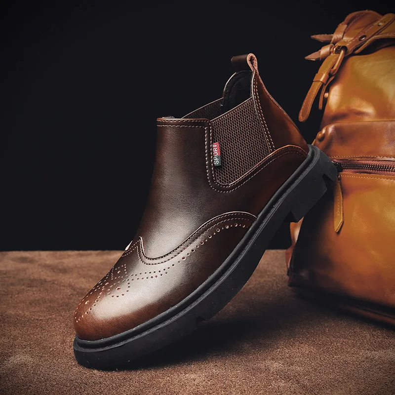 

Autumn And Winter New Style Bullock Boots Outdoor Tactical Boots Cowhide Tube Martin Boots plus Velvet Cotton Boots Men's