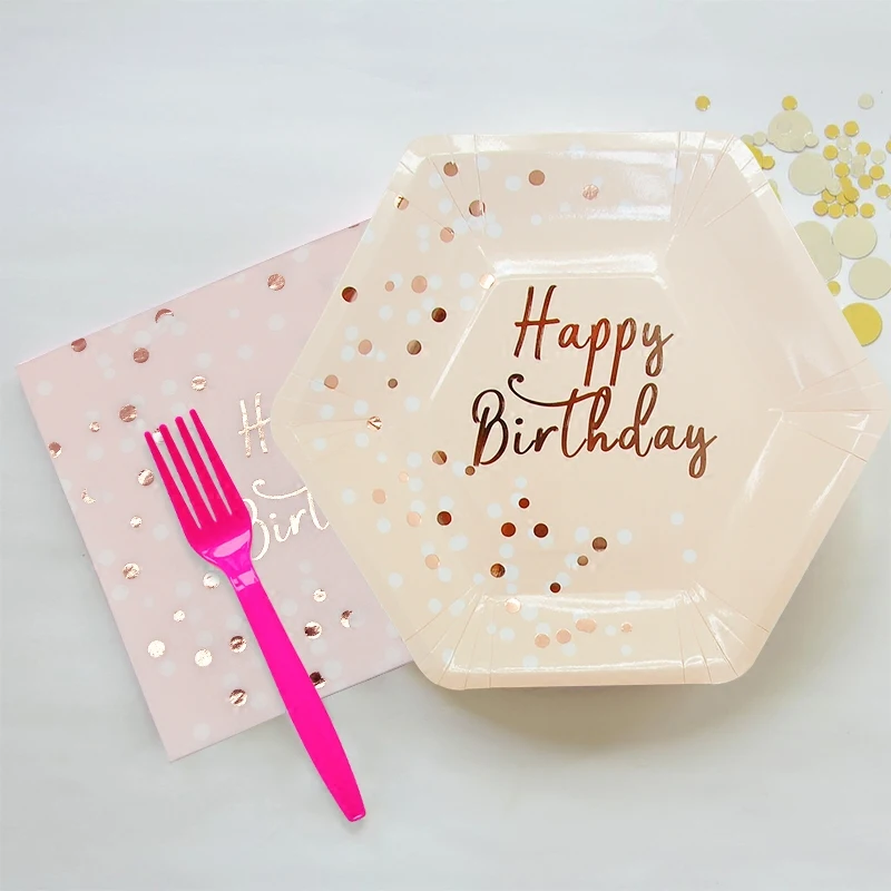 Счастливые салфетки для дня рождения одноразовые бумажный стаканчик, тарелка для детей Домашние вечерние украшения GQ999