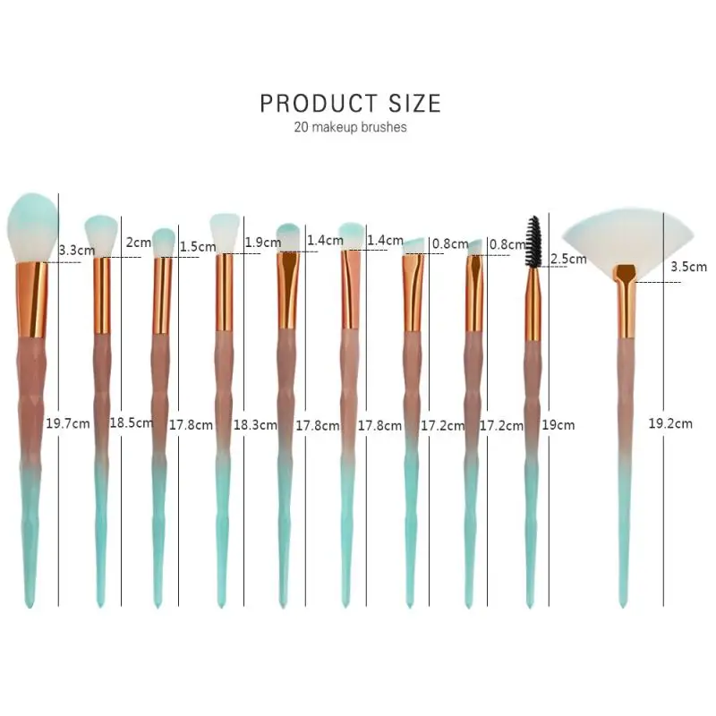 MAANGE 20Pcs Makeup Brushes Set Diomand Powder Eye Shadow Foundation Concealer Blush Lip Make Up Brochas Para Maquillage | Красота и