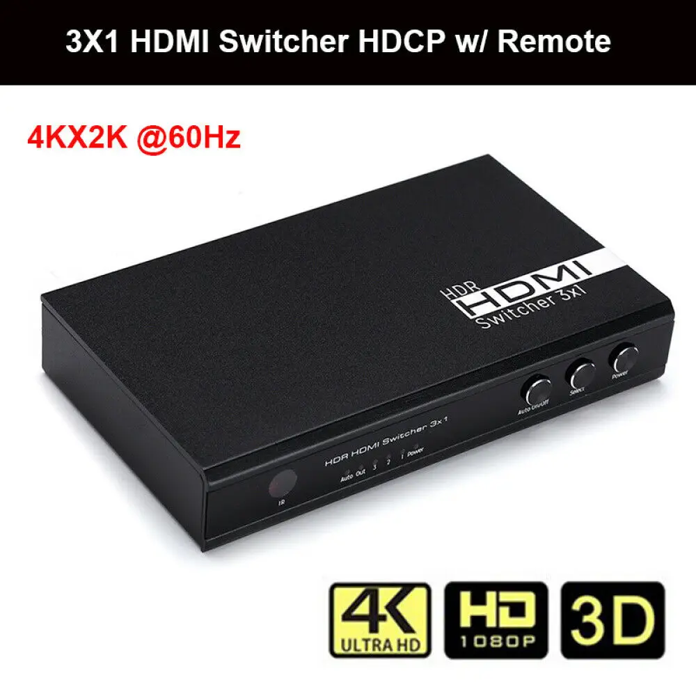 3 в 1 выход видео HDMI аудио коммутатор 1080P 60 Гц 7.1CH 4 к x 2 HD для PS3 PS4 HDTV DVD Xbox360| |