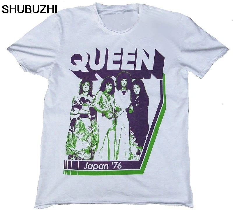 

Vintage Amplified Official Queen Japanese 76 Freddie Mercury Star Vip T-Shirt 100% Cotton Short Sleeve Summer T Shirt