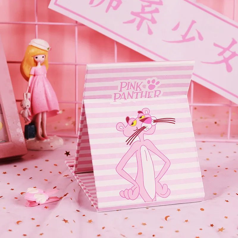 Pink Panther Складное зеркало для макияжа с рисунком из мультфильма, экономящее пространство, для спальни, книги стол, милые, дорожные, портативные, флип-типа, маленькое зеркало для дома - Цвет: Pink Panther