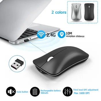 

2.4Ghz Ergonomic Wireless Mouse 800-1600DPI Rechargeable Dual Mode Wired/Wireless Silent Mouse For Mac Laptop PC Office Work