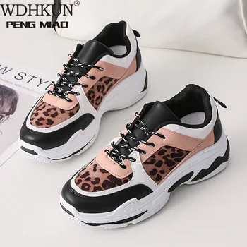 

WDHKUN Leopard New Women Shoes Spring New Women's Shoes Ulzzang Platform Sports Shoes Female Wisdom Shoes Women Snekaers