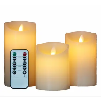 

Led Candles, Flameless Candles, Real Wax Candle, Pillar Candle, Remote Control With 10 Buttons For Home