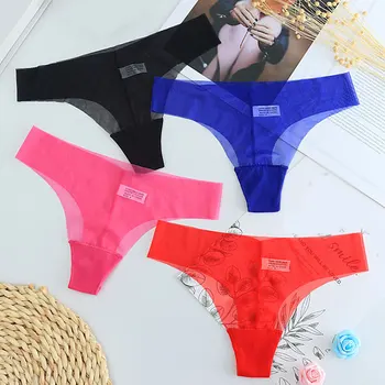 

G-String Sexy Women Thong Lace floral Panties Low-rise T-back Panty Fashion Organza Bikini Underwear Lady Lingerie