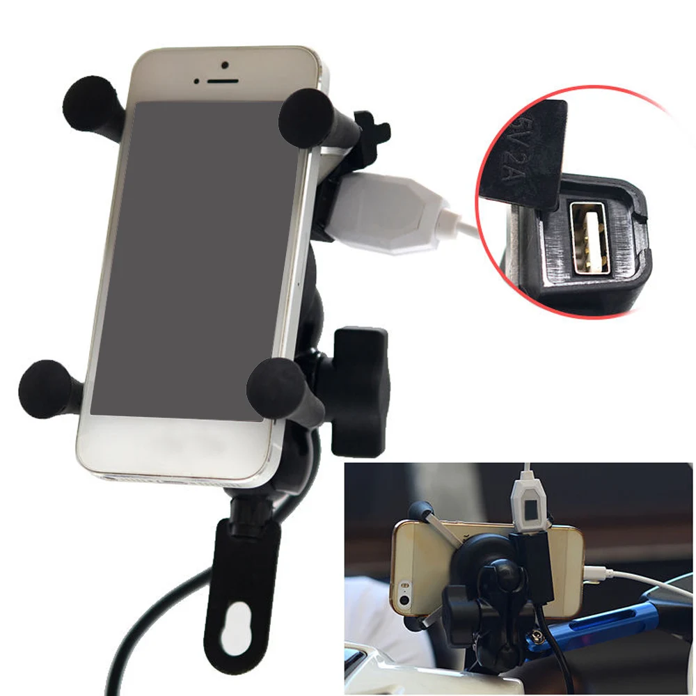 Besegad держатель для мобильного телефона в байкерском стиле с USB зарядным устройством вращение на 360 градусов для Moto pouch 3,5-6 дюймов gps bracker