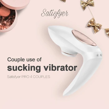 Germany Satisfyer Pro 4 Rechargeable Couple’s Sucking Vibrator Clitoris Stimulation Sucker G Spot Stimulator sex Toys for Woman