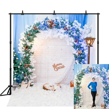 

Winter Christmas Photography Backdrop Xmas Snow Decorations Background Baby Portrait Photobooth Banner Photo Studio Prop