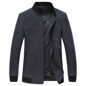 

Autumn middle-aged men's woolen coat gray coffee fashion casual jacket men 2020 Loose mens jackets and coats