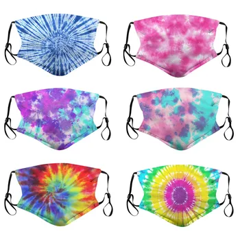 

Dustproof Mask Women Rainbow Tie-Dye Gradient Reusable Windproof Foggy Haze Anti-spitting Protective Mask mascarilla maska #K