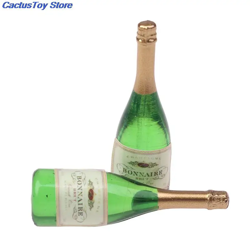 Dollhouse Miniature Champagne Bottles Glass Liquor Bottles Mini Wine Drink 1Set For Barbies Blyth Dolls Kitchen Toy plush doll accessories doll accessories