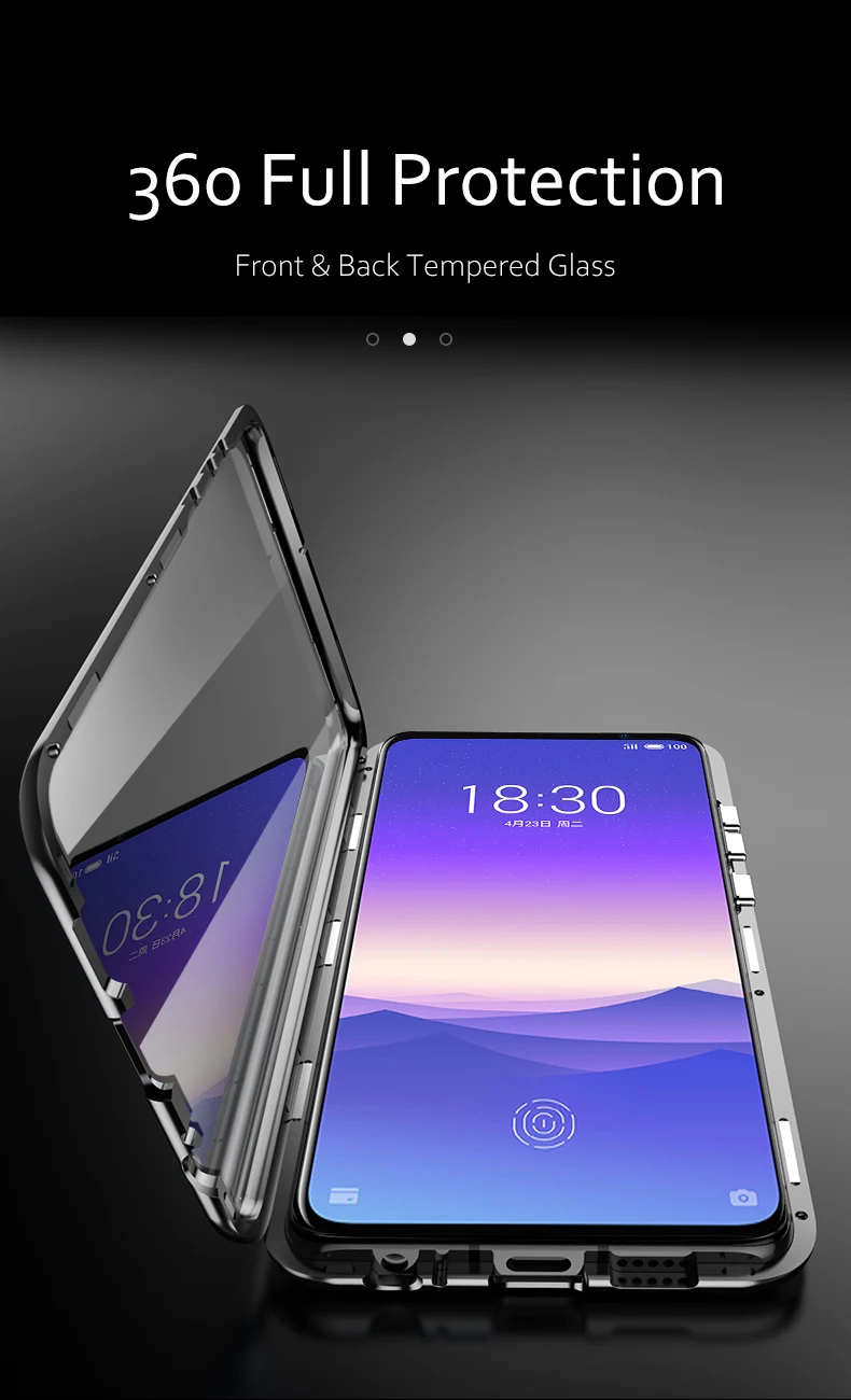 Чехол с магнитной адсорбцией для Meizu 16s Pro 16 T, двусторонний чехол из закаленного стекла с полной защитой для Meizu 16s Pro 16T