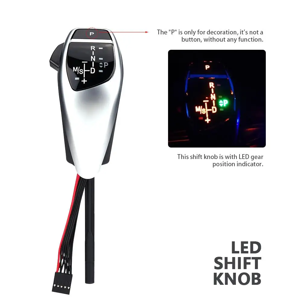 

For BMW Car modification LHD Automatic LED Shift Knob Gear Shifter Lever for BMW E46 E60 E61 Gear Shift Knob Head