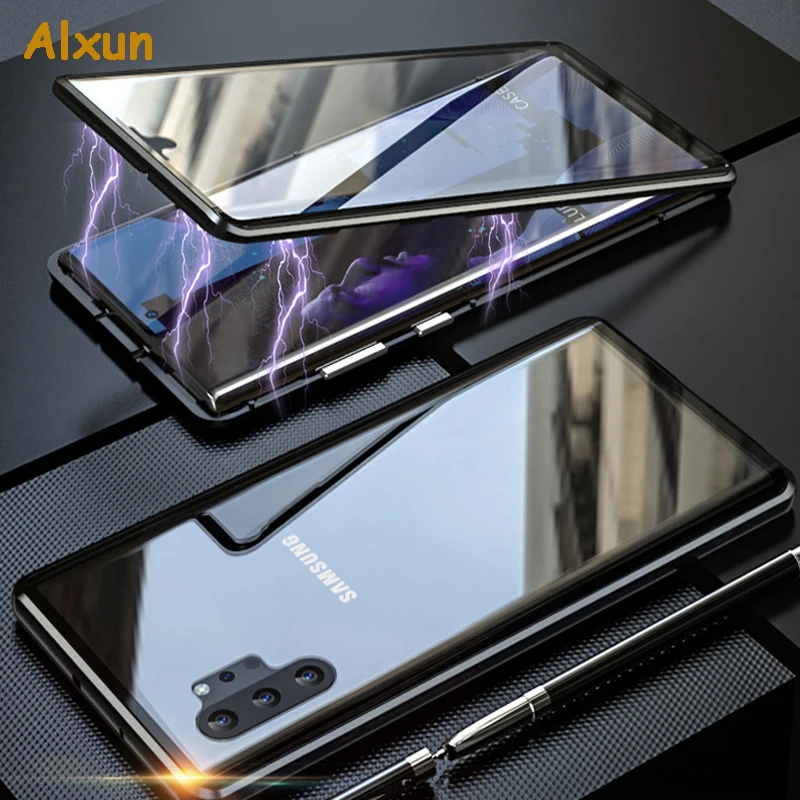 Alxun для samsung Galaxy Note10 Plus чехол 360 градусов двусторонний металлический из
