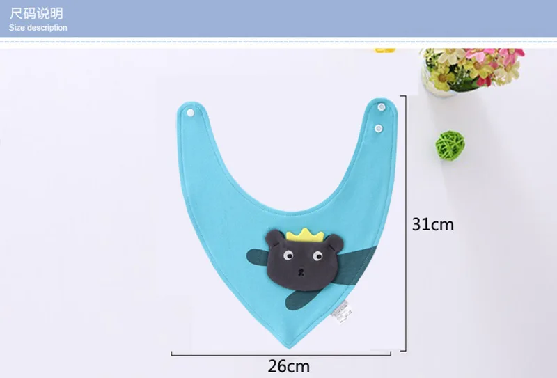 New Baby Bib 3D Cartoon Cute Drooling Saliva Towel Cotton Double-layer Snap Triangle Scarf Baby Burp Cloths Kids Stuff (6)