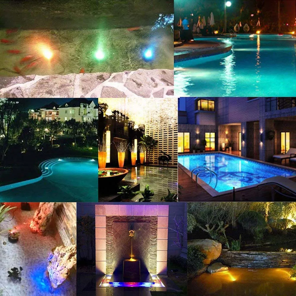 10 Led RGB Submersible Light Underwater LED Night Light Swimming